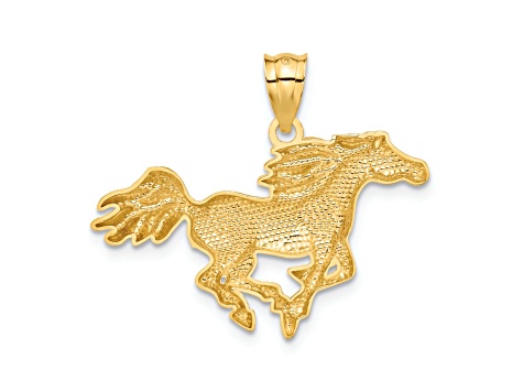 14K Yellow Gold Polished Horse Pendant