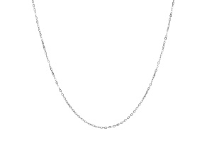 Rhodium Over 10K Gold 20" Hammered Oval Link Chain