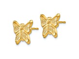 14K Yellow Gold Butterfly Post Earrings