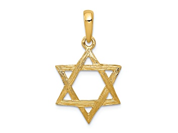 Picture of 14k Yellow Gold Textured Star of David Pendant