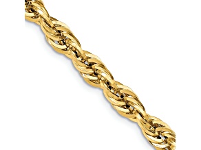 14k Yellow Gold 7mm Rope Link 20 Inch Chain