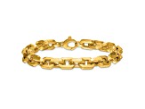 14K Yellow Gold 8.7mm Fancy Link 8.5 Inch Bracelet