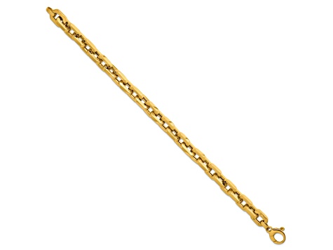 14K Yellow Gold 8.7mm Fancy Link 8.5 Inch Bracelet