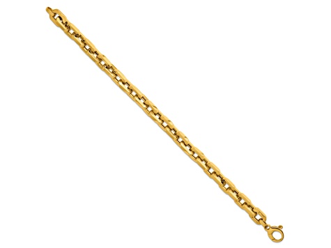 14K Yellow Gold 8.7mm Fancy Link 9 Inch Bracelet