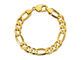 10k Yellow Gold 10mm Concave Open Figaro Link Bracelet