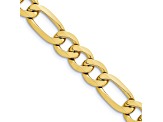 10k Yellow Gold 10mm Concave Open Figaro Link Bracelet