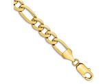 10k Yellow Gold 10mm Concave Open Figaro Link Bracelet