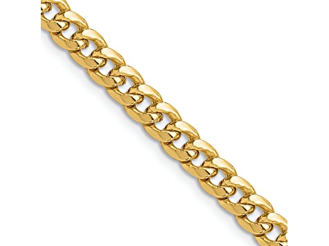 14k Yellow Gold 5.25mm Miami Cuban Link 22 Inch Chain