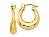 14k Yellow Gold 3/4" Polished Oval Hoop Earrings