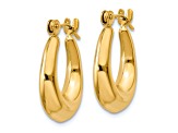 14k Yellow Gold 3/4" Polished Oval Hoop Earrings