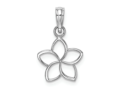 Rhodium Over 14k White Gold Cut-out Flower Pendant