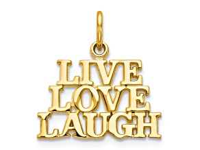 14k Yellow Gold Talking - Live Love Laugh Pendant