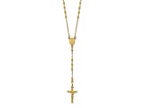 14K Yellow Gold Polished Faceted Beads Rosary