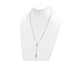 14K Yellow Gold Polished Faceted Beads Rosary