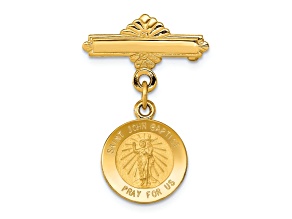 14k Yellow Gold Satin Saint John the Baptist Medal Pin