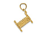 14k Yellow Gold 3D Textured Baby Cradle pendant