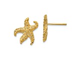 14k Yellow Gold Textured Starfish Earrings