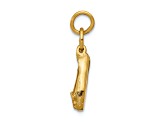 14k Yellow Gold 3D and Textured Ballet Slippers Charm Pendant