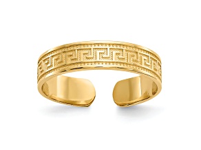 14K Yellow Gold Greek Key Toe Ring