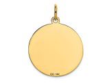 14k Yellow Gold Satin Golden Retriever Disc Charm