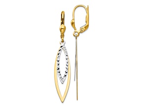 14K Two-tone Gold Diamond-Cut Dangle Earrings