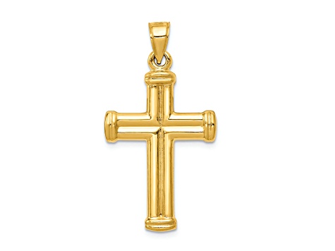 14K Yellow Gold Reversible Crucifix Pendant