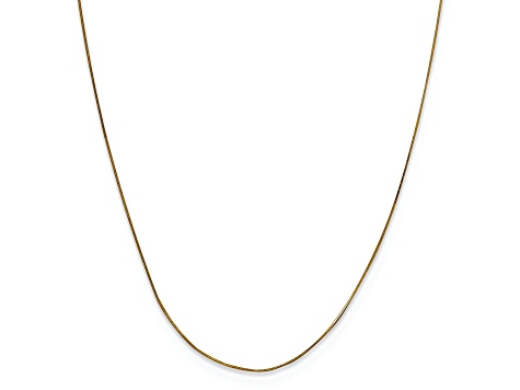 14K Yellow Gold 0.5mm Octagonal Snake Chain Necklace