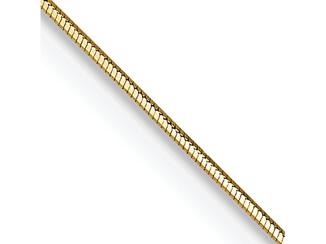 14K Yellow Gold 0.5mm Octagonal Snake Chain Necklace