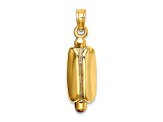 14k Yellow Gold 3D Multi-Color Enamel Hot Dog with Bun Charm