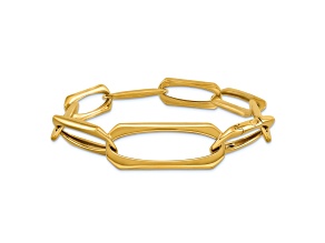 18K Yellow Gold Fancy Oval Link 8 inch Bracelet