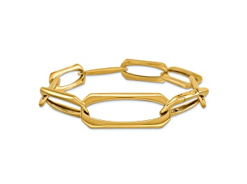 Picture of 18K Yellow Gold Fancy Oval Link 8 inch Bracelet