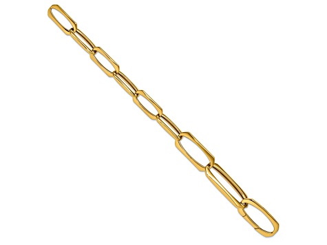 18K Yellow Gold Fancy Oval Link 8 inch Bracelet