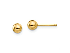 14k Yellow Gold Polished 4mm Ball Stud Earrings