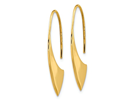 14K Yellow Gold Polished Fancy Dangle Earrings