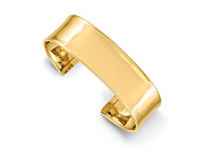 14k Yellow Gold 18.5mm Polished Cuff Bangle