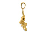 14k Yellow Gold Polished and Textured Open-Backed Redfish Pendant