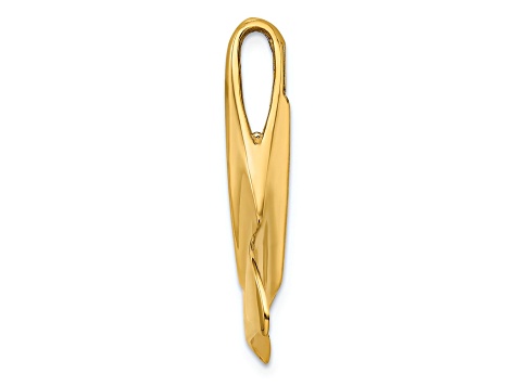 14k Yellow Gold Polished with Hidden Bail Whale Tail Pendant