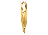 14k Yellow Gold Polished with Hidden Bail Whale Tail Pendant