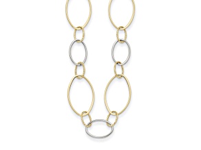 14K Two-Tone Oval Links 24-inch Necklace