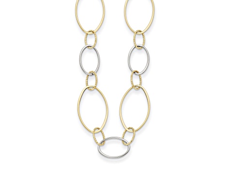 14K Two-Tone Oval Links 34-inch Necklace