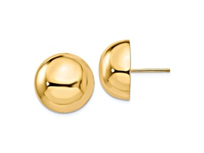 14k Yellow Gold Polished 16mm Half Ball Stud Earrings