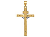 14K Yellow and White Gold INRI Crucifix Pendant