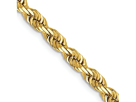 14k Yellow Gold 4mm Solid Diamond-Cut Quadruple Rope Chain