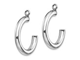 Rhodium Over 10k White Gold 13/16" Polished Tube Hoop Earring Jackets