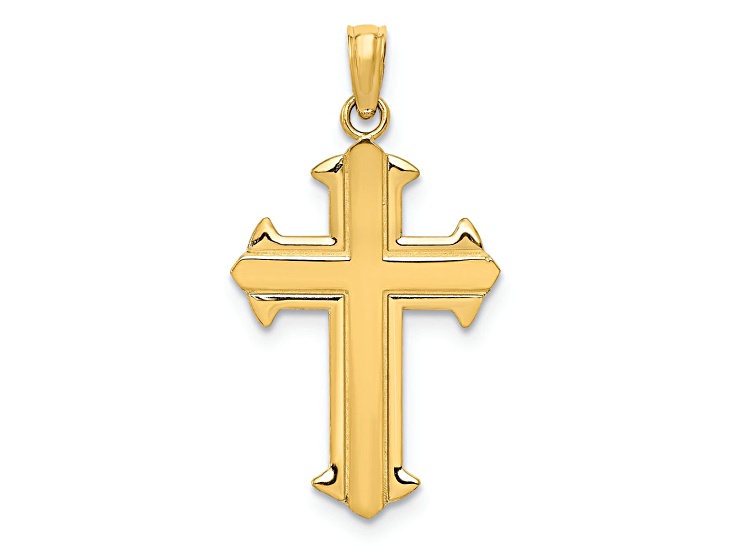 14k Yellow Gold Passion Cross Pendant