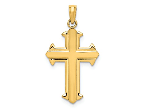 14k Yellow Gold Passion Cross Pendant