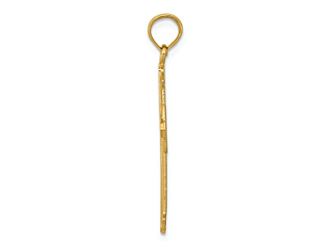 14k Yellow Gold Passion Cross Pendant