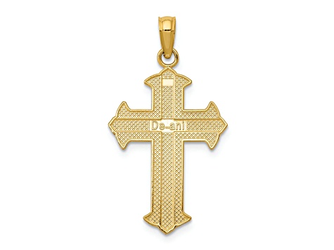 14k Yellow Gold Passion Cross Pendant