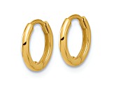 14k Yellow Gold Polished 3/8" Hinged Huggie Hoop Earrings