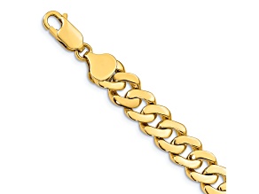 14K Yellow Gold 8.5mm Solid Hand-Polished Fancy Link Bracelet
